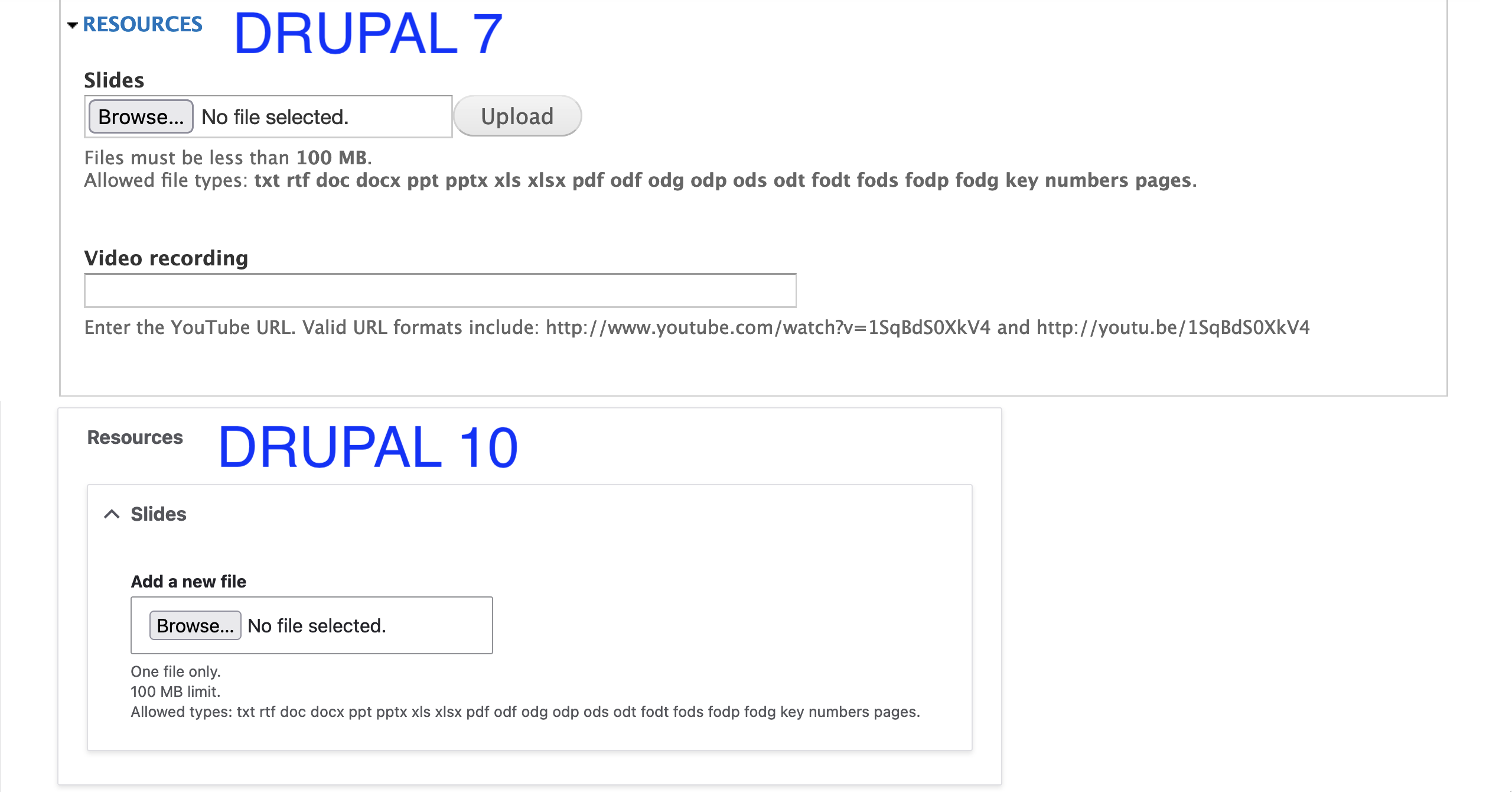 Manage Form Display page