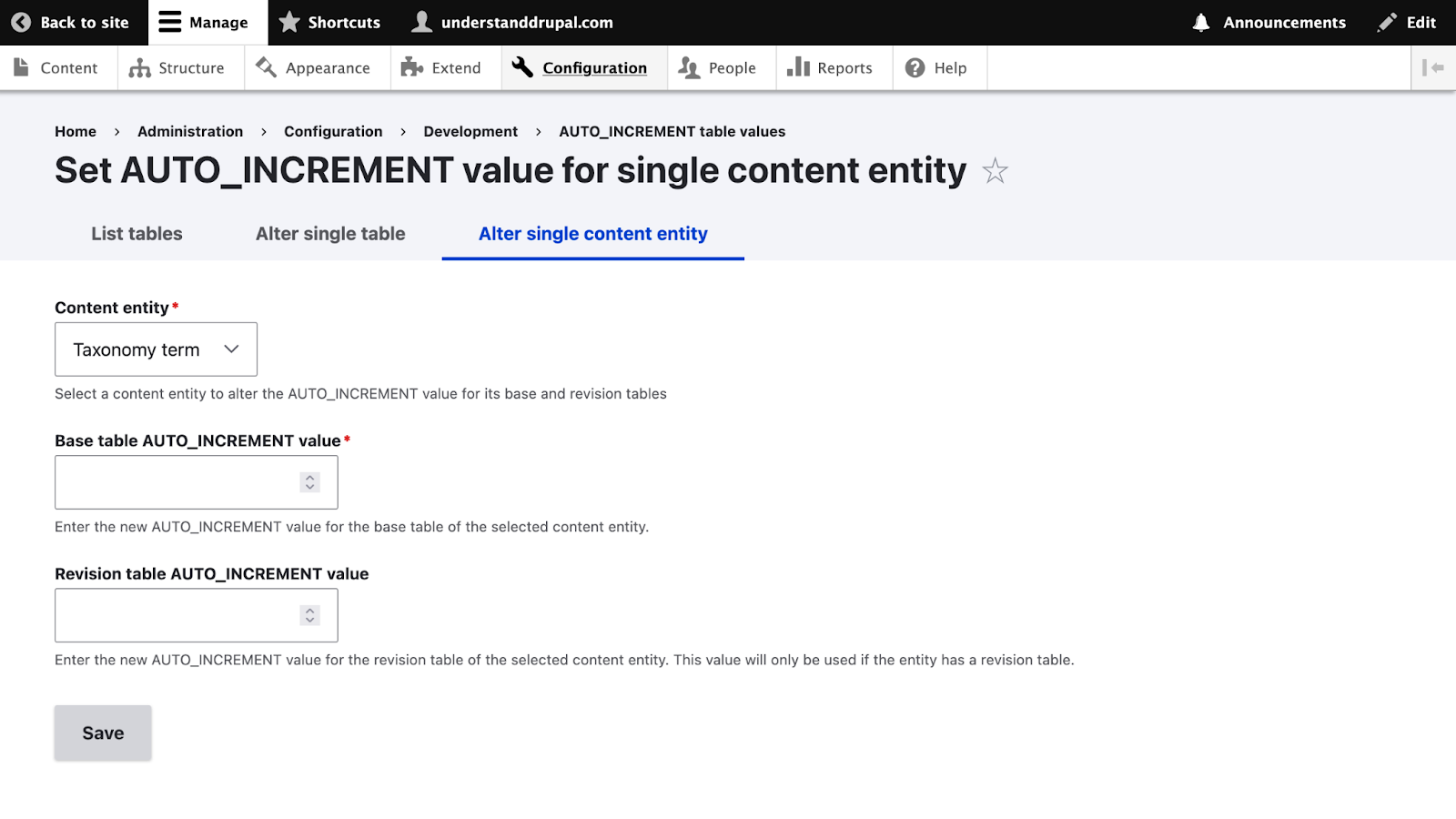 alter multiple tables based on settings value alter multiple tables based on settings value