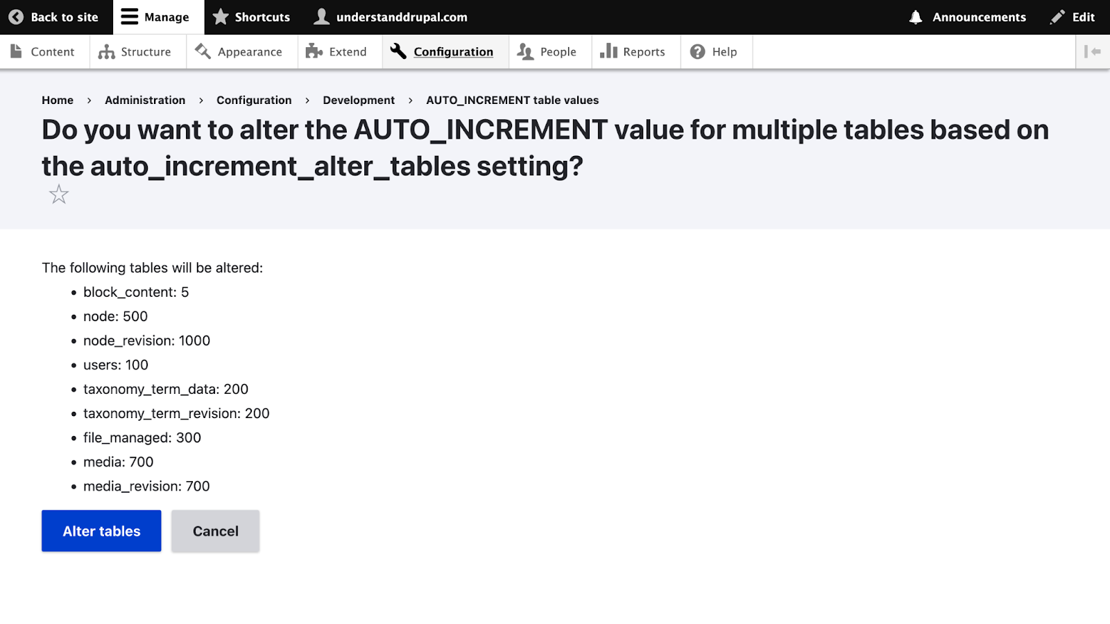Overview page listing AUTO_INCREMENT values for all tables Overview page listing AUTO_INCREMENT values for all tables