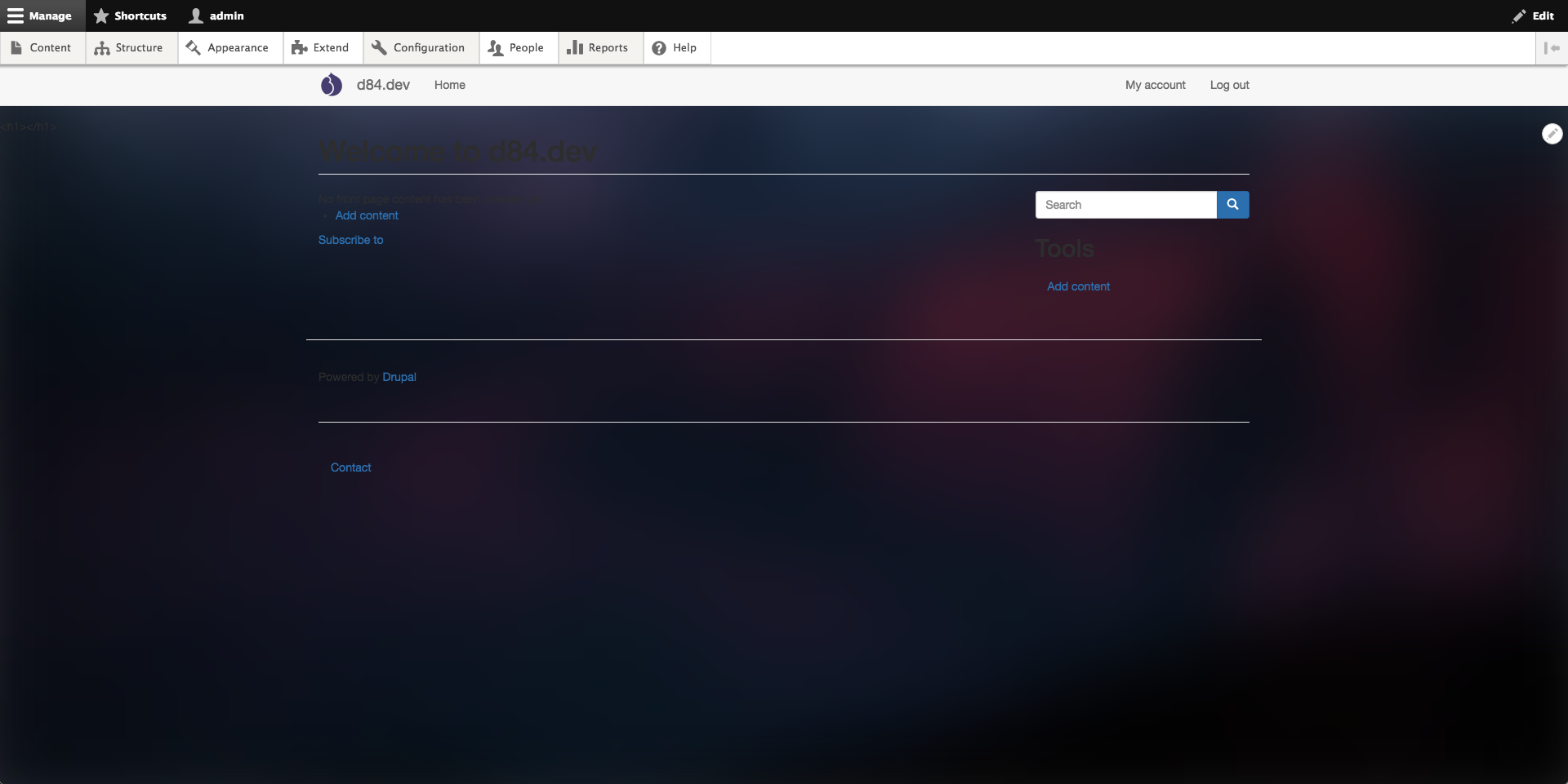 Background Image: Front without the Full Viewport setting enabled (blurred)