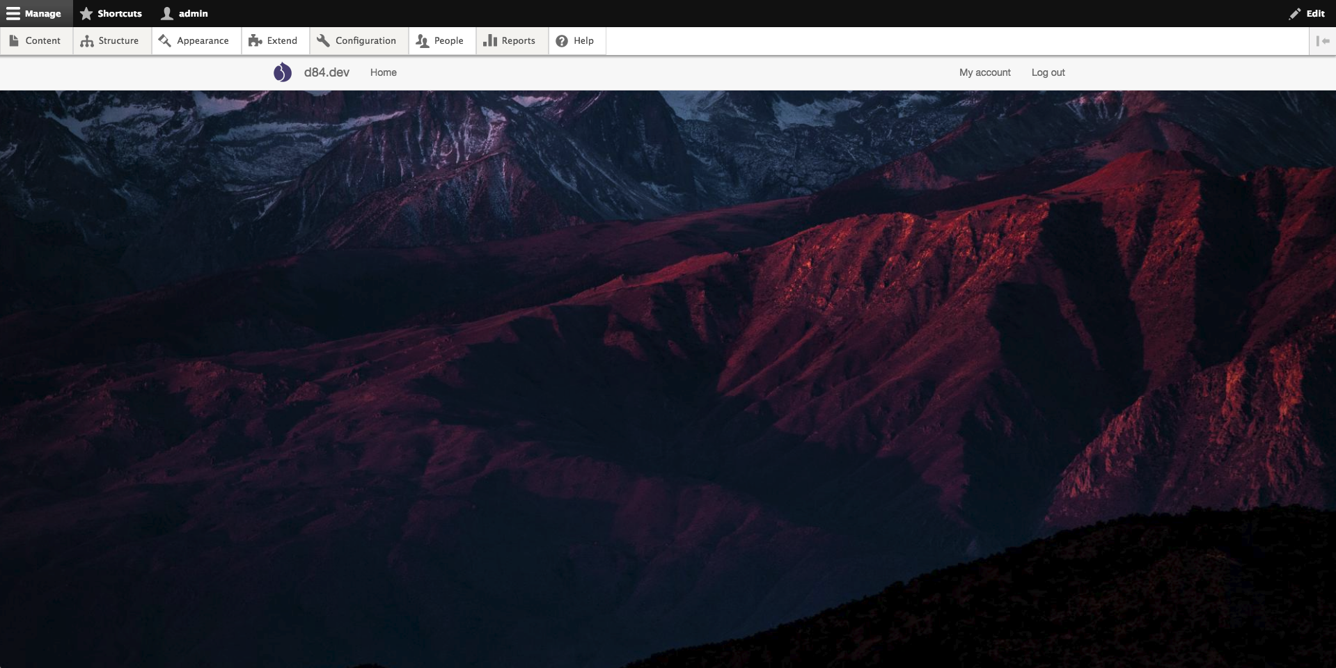 Background Image: Front with the Full Viewport setting enabled